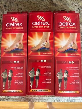 Aetrex Sports Insoles in Red and Blue all sizes